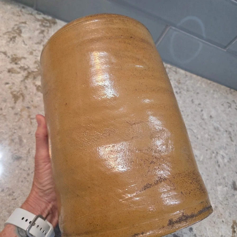 Vintage Studio Pottery Stoneware Vase Large Salt Glaze Brown Earthy Rustic Jug